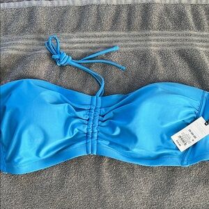 Blue Bandeau Bikini Top